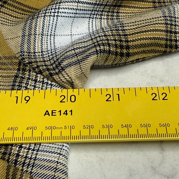 DIXXON Lager Flannel Shirt L Yellow Black White Plaid Workwear Western RARE - Picture 12 of 13